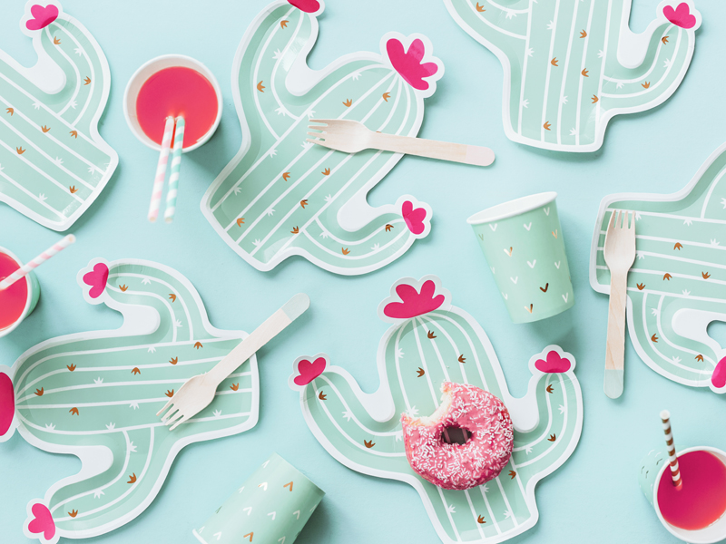 ASSIETTES CACTUS PASTEL
