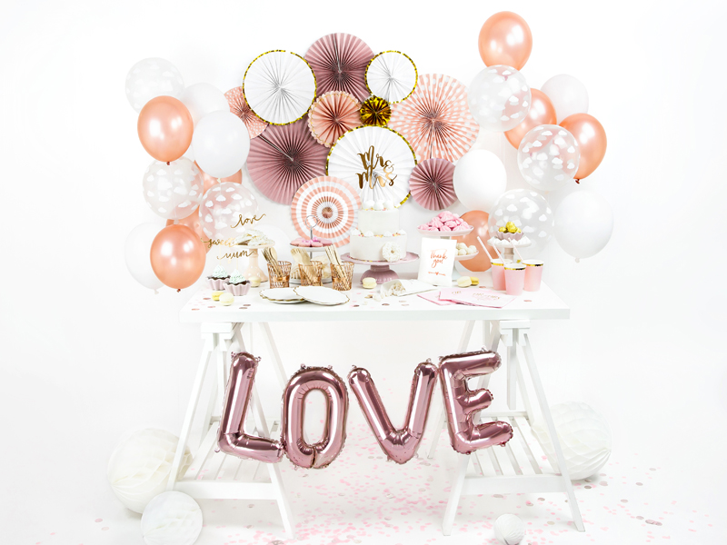 BALLON LETTRE « O » OR ROSE