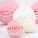 BOULE ALVEOLE ROSE PASTEL 30CM