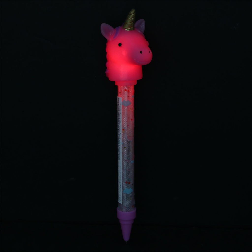 STYLO LUMINEUX LICORNE BLEU