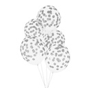 5 BALLONS IMPRIMÉS CONFETTIS - ARGENTE