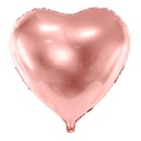 BALLON ALUMINIUM COEUR OR ROSE 61CM