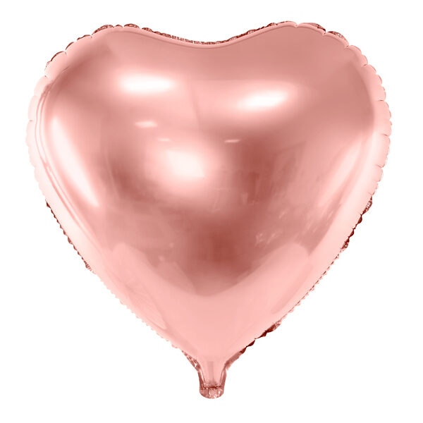 BALLON ALUMINIUM COEUR OR ROSE 45CM