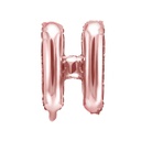 BALLON LETTRE "H" OR ROSE 35cm