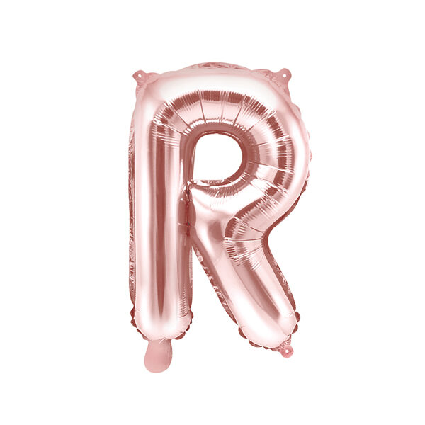 BALLON LETTRE « R » OR ROSE 35cm
