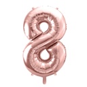 BALLON CHIFFRE « 8 » OR ROSE 86cm
