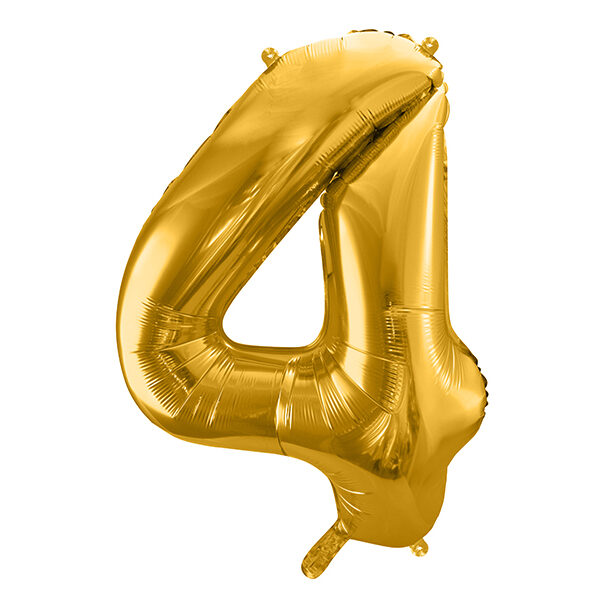 BALLON CHIFFRE « 4 » OR 86cm