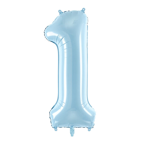 BALLON CHIFFRE « 1 » BLEU CIEL 86cm