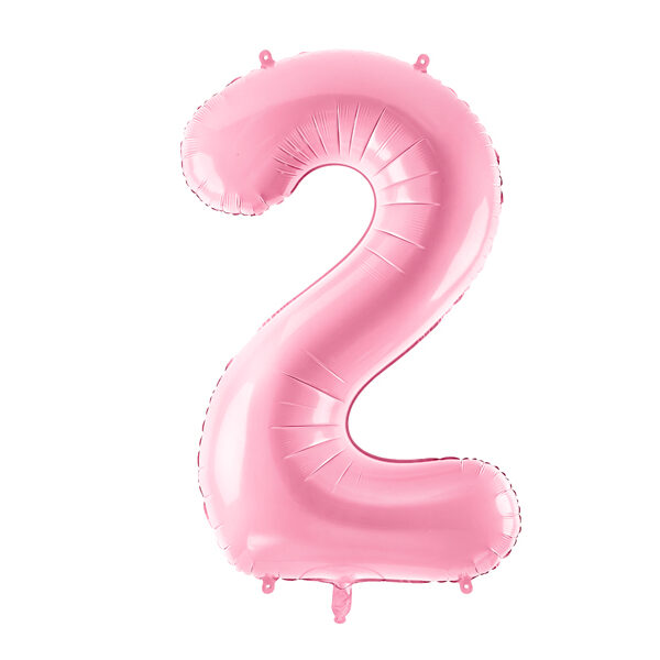 BALLON CHIFFRE « 2 » ROSE CLAIR 86cm
