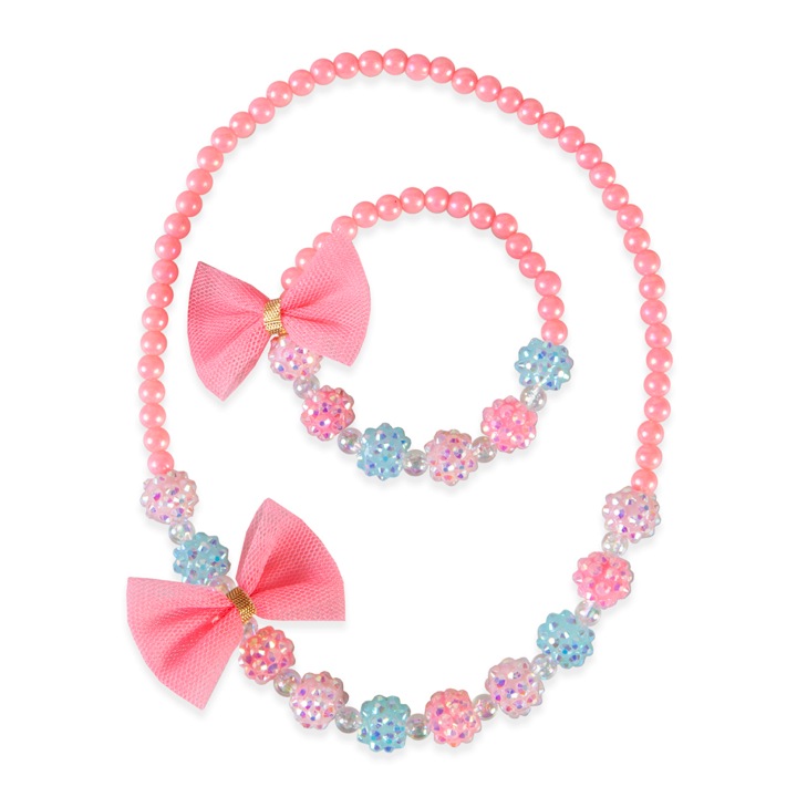 SET COLLIER &amp; BRACELET THINK PINK
