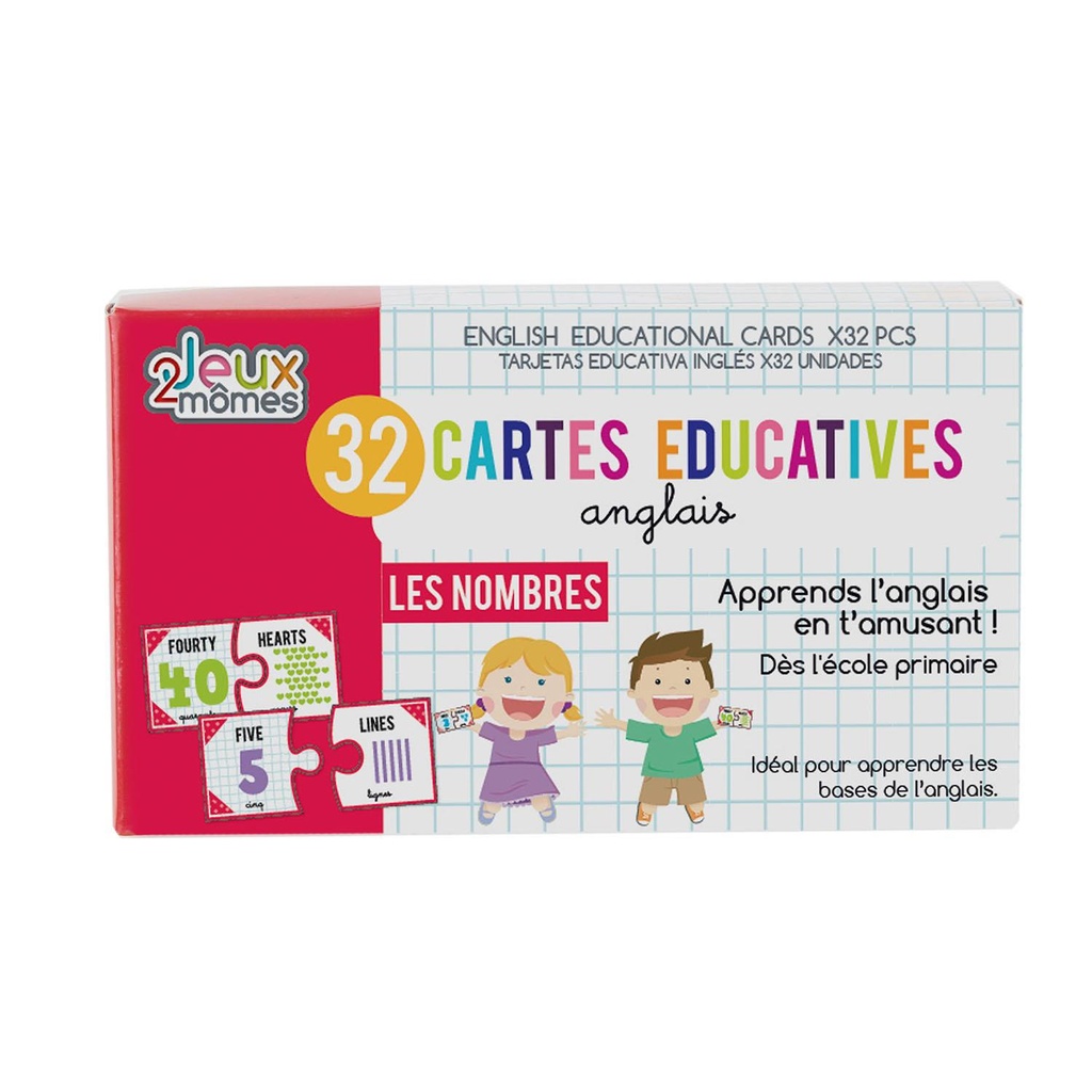 CARTE EDUCATIVE ANGLAIS NOMBRES