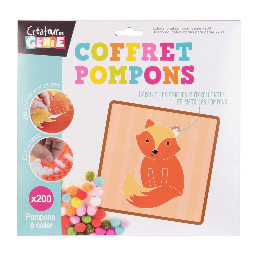 JEU CREATIF RENARD POMPONS A COLLER