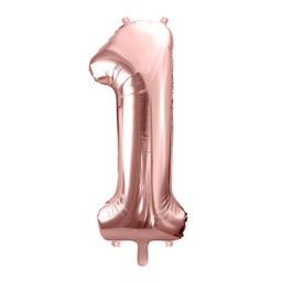 [FB1M-1-019R] BALLON CHIFFRE « 1 » OR ROSE 86cm