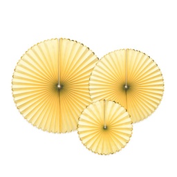 [RPK20-084J] ROSETTES DECORATIVES JAUNE PASTEL OR