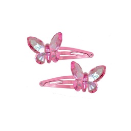 [88019R] PINCES À CHEVEUX PAPILLON FANTAISIE ROSE