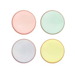 [184960] PETITES ASSIETTES PASTEL BORDURE NÉON